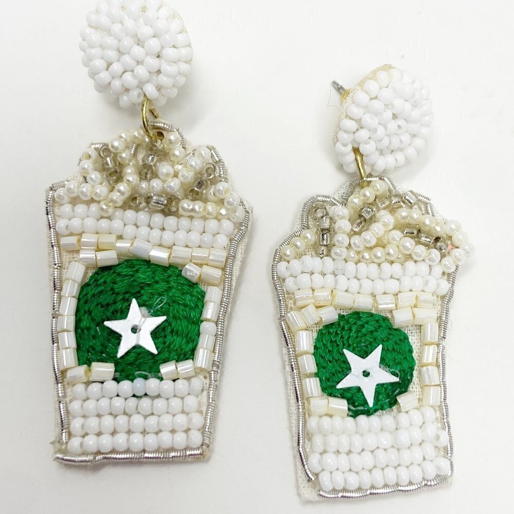 Starbucks Coffee Beaded Earrings